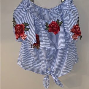 Striped blue and white blouse